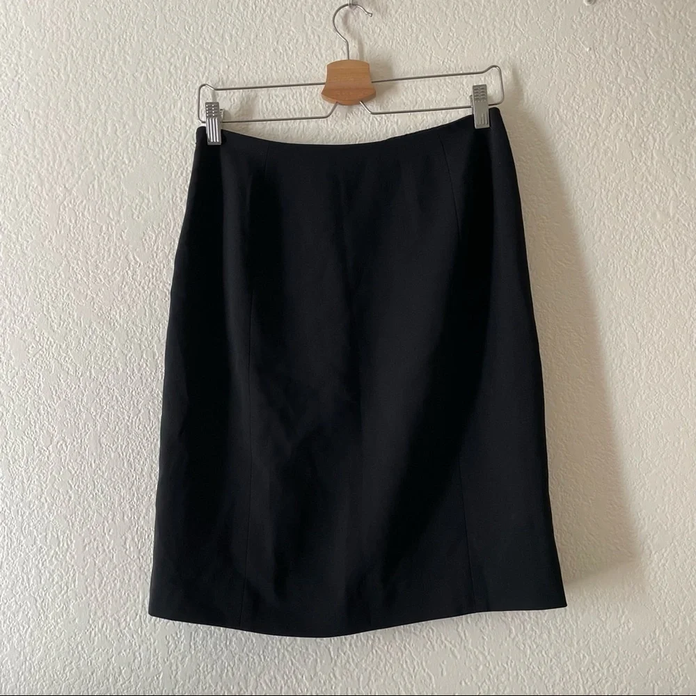 Ann Taylor Pleated Detail Black Skirt